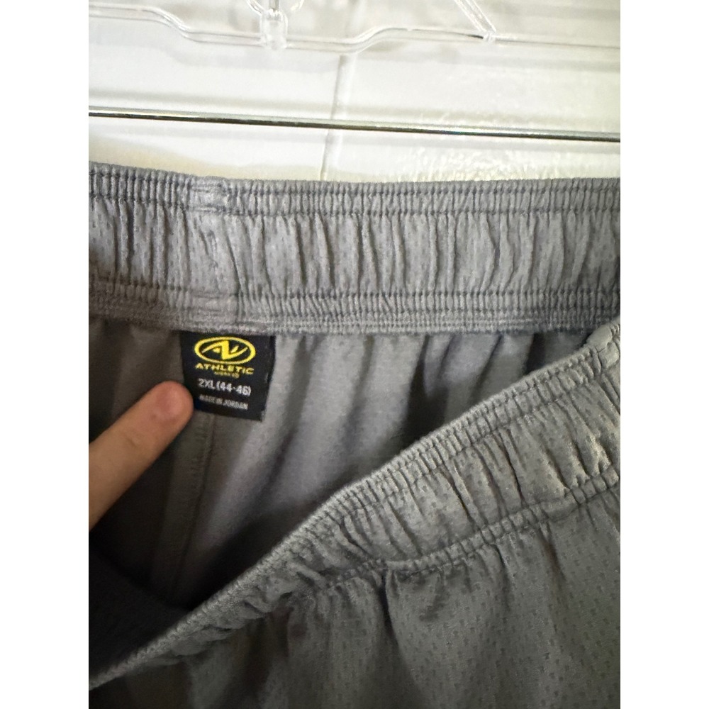 Athletic Works Mesh Shorts Mens 2XL Gray Drawstring Elastic Waist Pockets - Picture 3 of 4